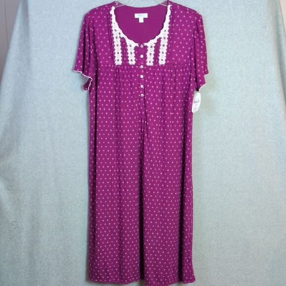 Secret Treasures Berry Pink Short Sleeve Gown Sleepwear Women's XL NWT - Picture 1 of 4